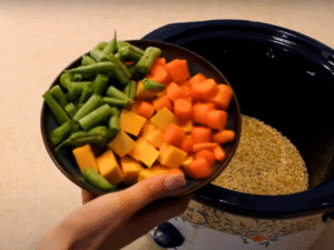 Easy Hypoallergenic Dog Recipe - Mix in the Vegetables