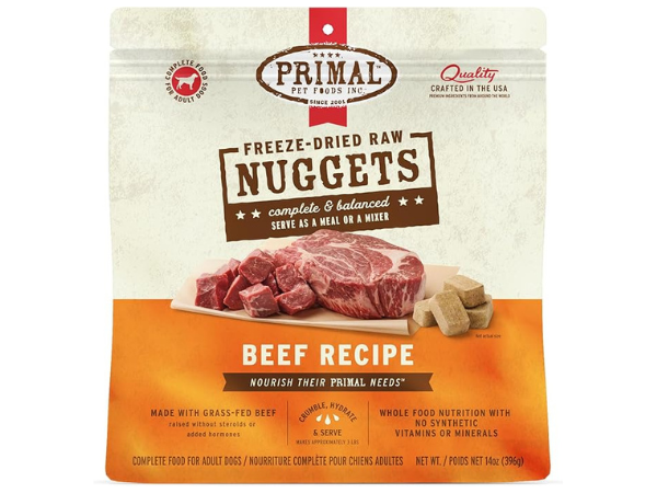 Primal Freeze Dried Raw Dog Food Nuggets - Beef 1